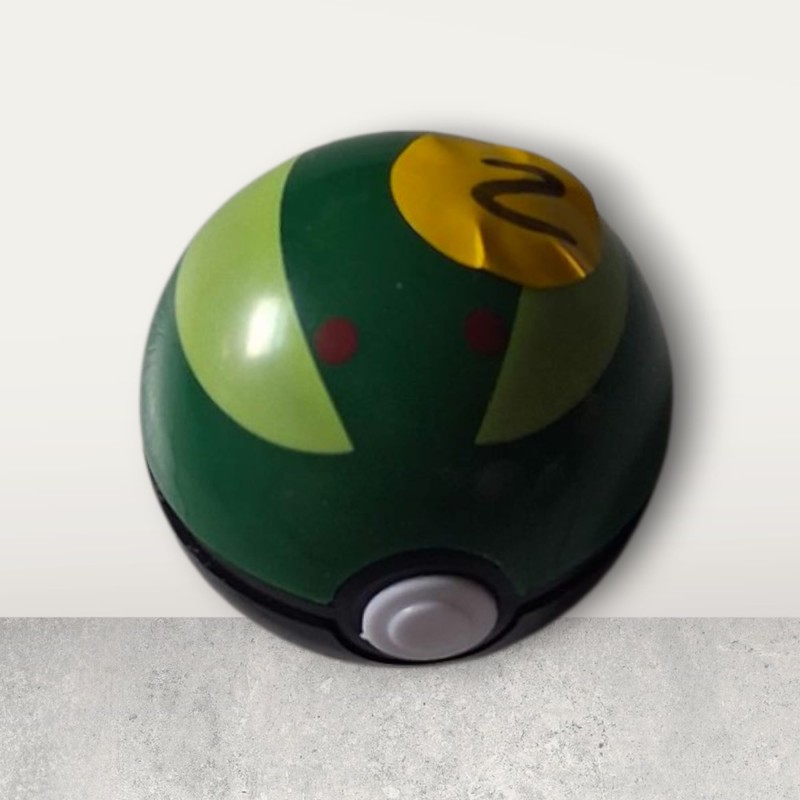Dark green Pokemon ball with character