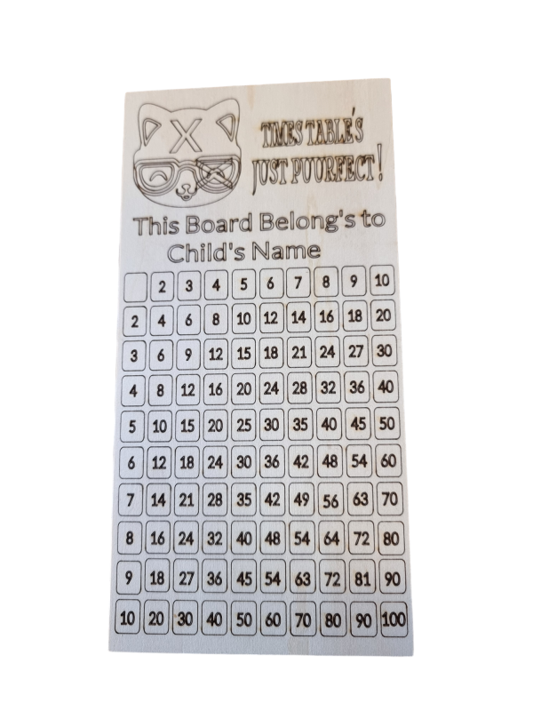 Times Table Wooden Maths Board