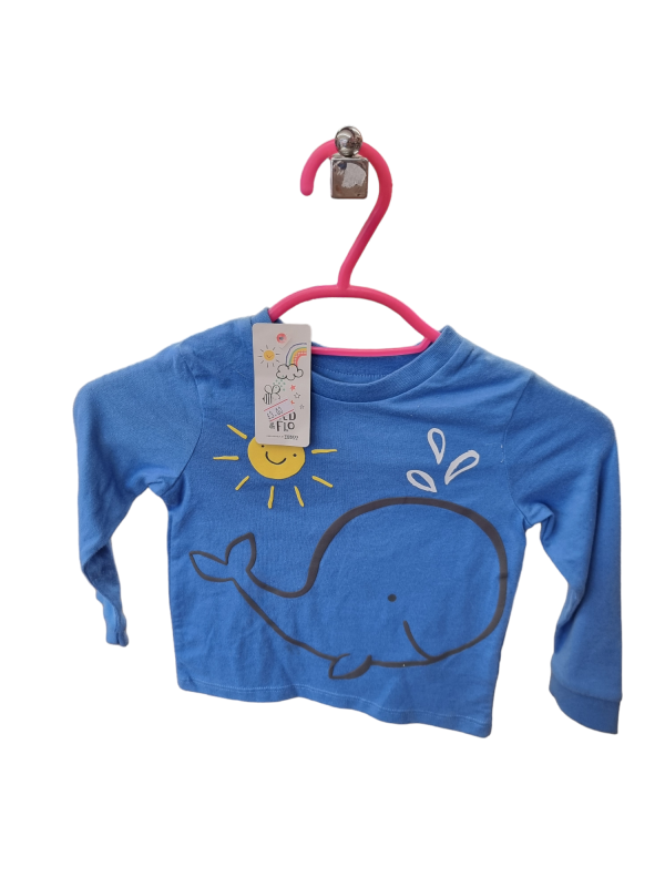 F & F Blue Whale Tshirt 9-12months