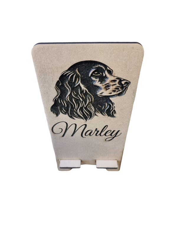 Dog With Name Phone Stand