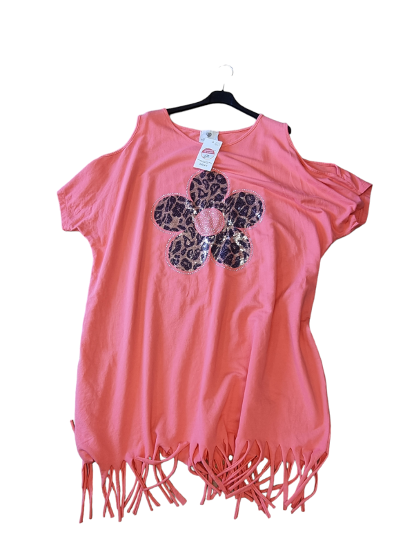 Red Flower Top - 1 Size Up To 24-26